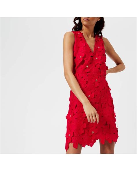 michael kors red dress with ruffles|michael kors red mini dress.